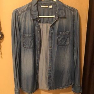 Denim chambray button up